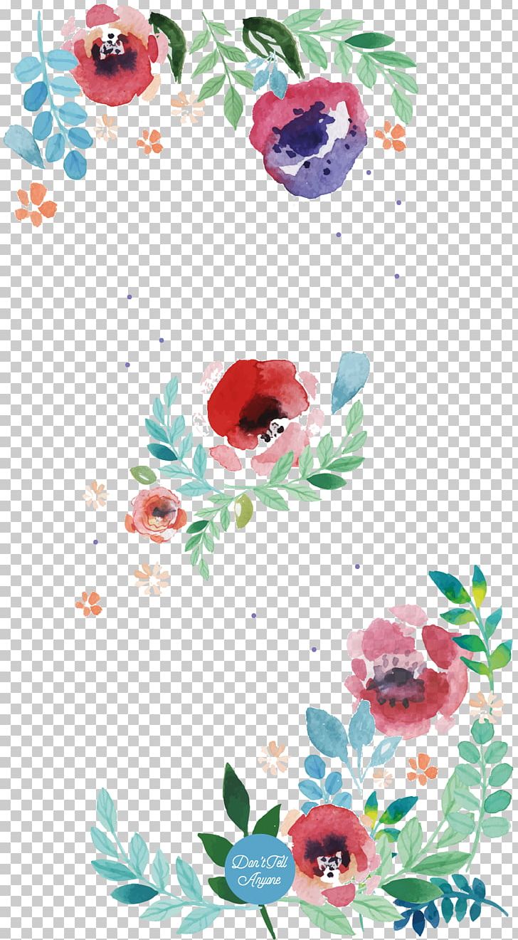 Flower Floral Design Watercolor Painting Paper Art PNG, Clipart, Art, Artwork, Border, Drawing, Flora Free PNG Download