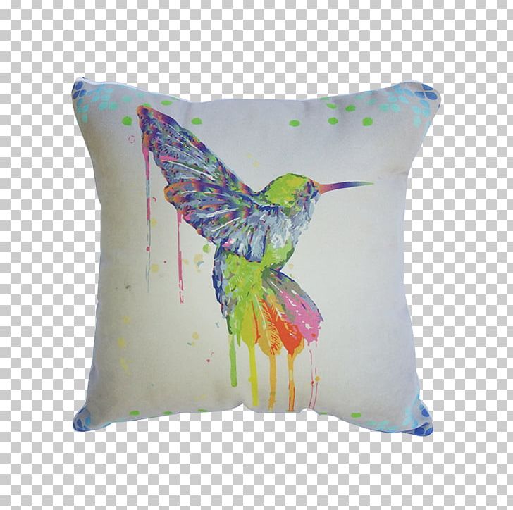 Hummingbird Watercolor Painting Throw Pillows Cushion Barranca Chica PNG, Clipart, Barranca Chica, Beak, Cushion, Feather, Hummingbird Free PNG Download