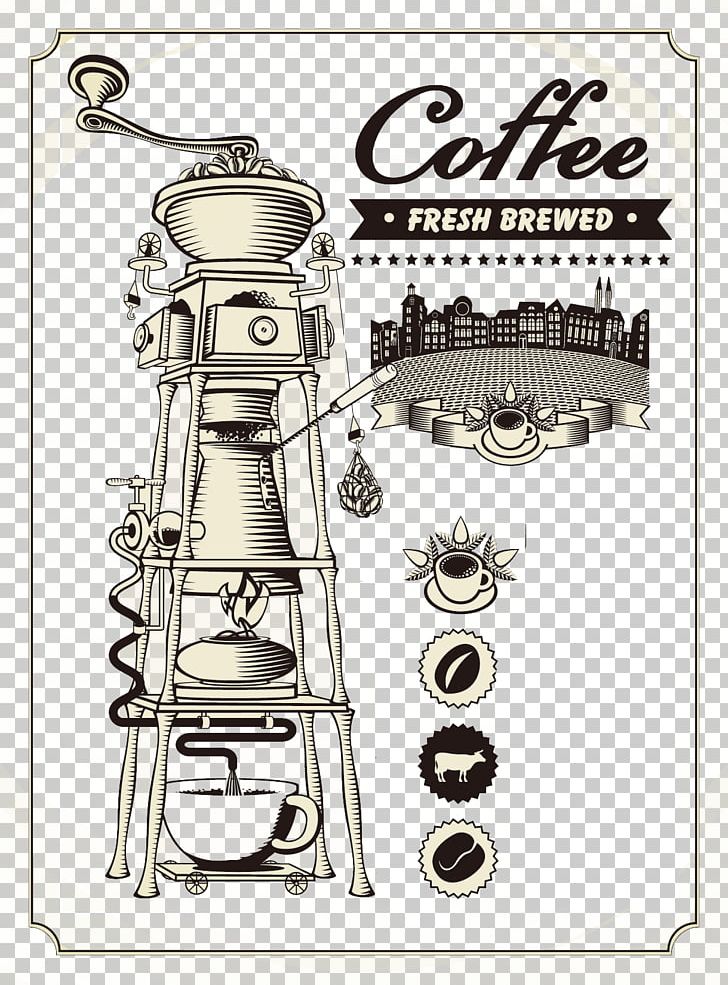 Coffee Cafe Latte Espresso Caffxe8 Mocha PNG, Clipart, Background, Black And White, Burr Mill, Cafe, Coffee Free PNG Download