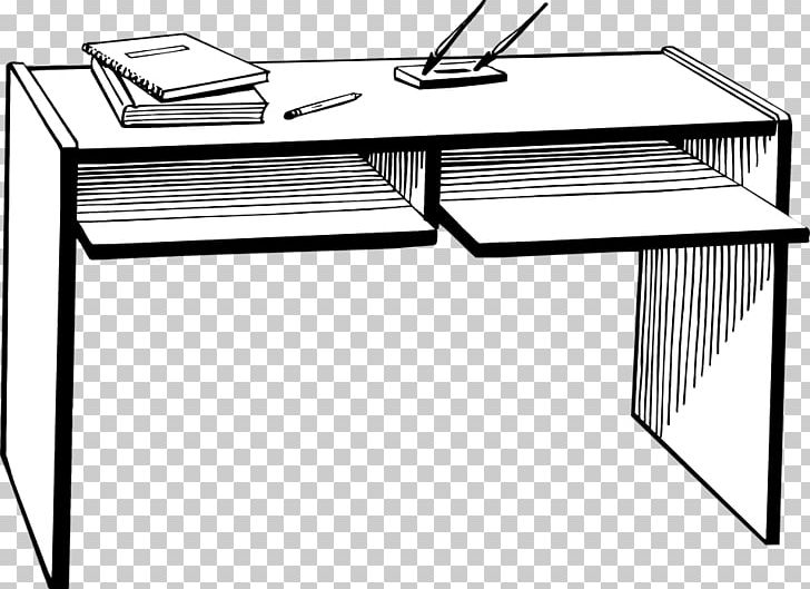 Desk Table Office Png Clipart Angle Black And White Carteira