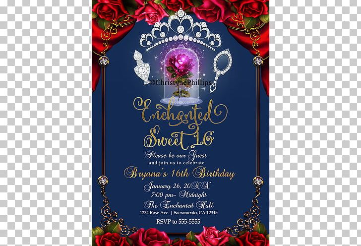 Wedding Invitation Sweet Sixteen Birthday Convite PNG, Clipart, Advertising, Beast, Beauty And The Beast, Birthday, Blue Free PNG Download