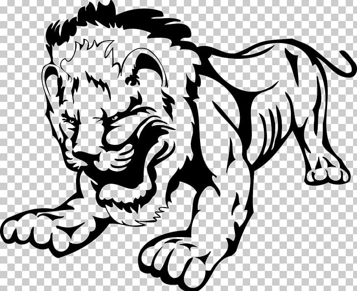 Lion African Leopard Black And White PNG, Clipart, Animals, Big Cats, Black, Carnivoran, Cartoon Free PNG Download