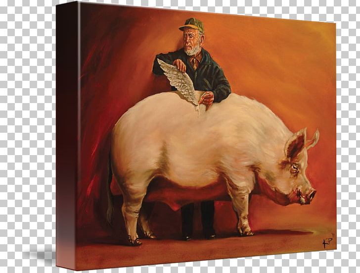 Pig Oil Painting Canvas Print PNG, Clipart, Animals, Art, Artist, Canvas, Canvas Print Free PNG Download