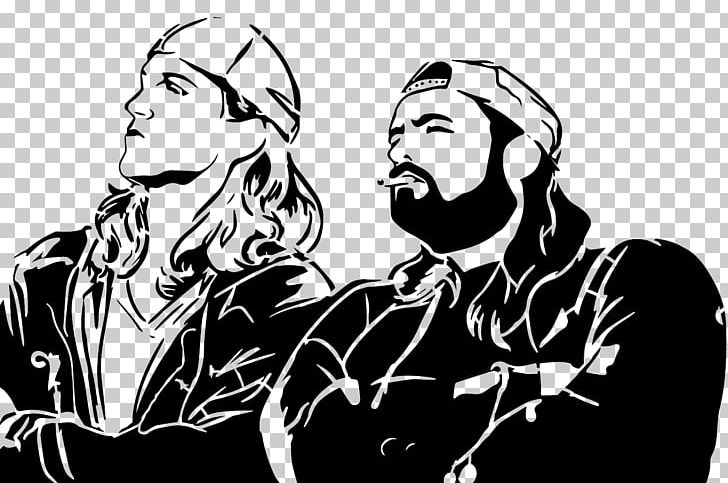 Stencil Drawing Art Jay And Silent Bob PNG, Clipart, Black And White, Cartoon, Character, Clerks, Communication Free PNG Download