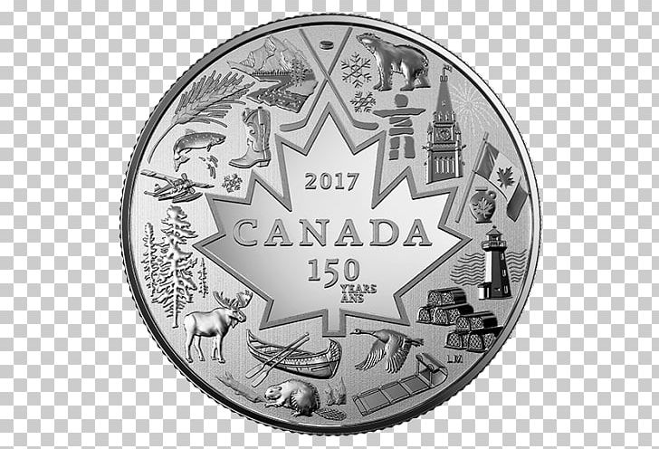 150th Anniversary Of Canada Royal Canadian Mint Commemorative Coin PNG, Clipart, 150th Anniversary Of Canada, Black And White, Canada, Canadian Dollar, Canadian Money Free PNG Download