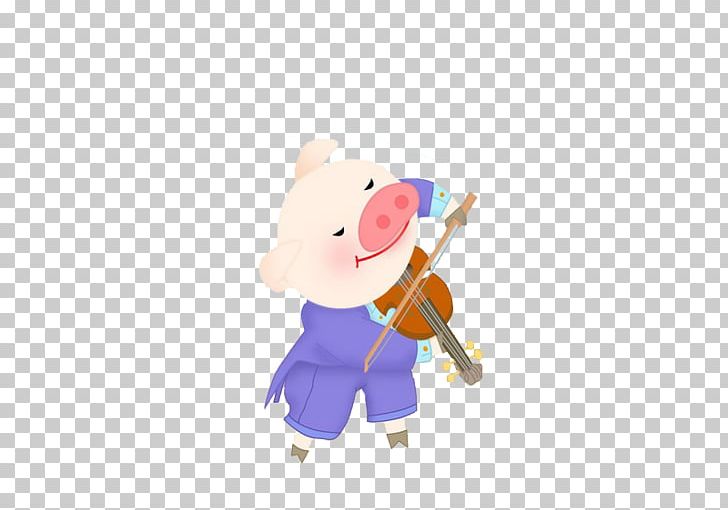 Domestic Pig Cartoon Illustration PNG, Clipart, Adobe Illustrator, Art, Cartoon Violin, Child, Designer Free PNG Download