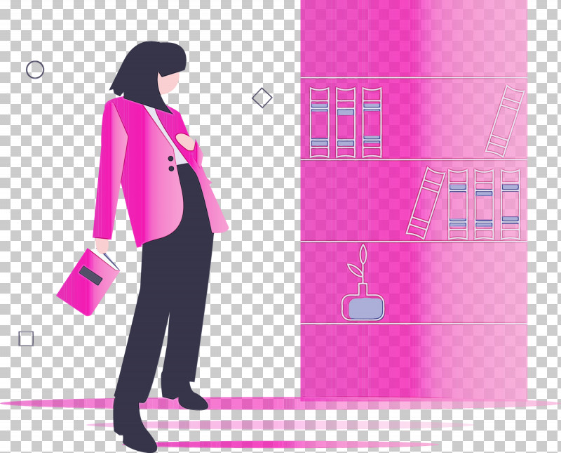 Pink Standing Magenta PNG, Clipart, Book, Bookshelves, Girl, Magenta, Paint Free PNG Download