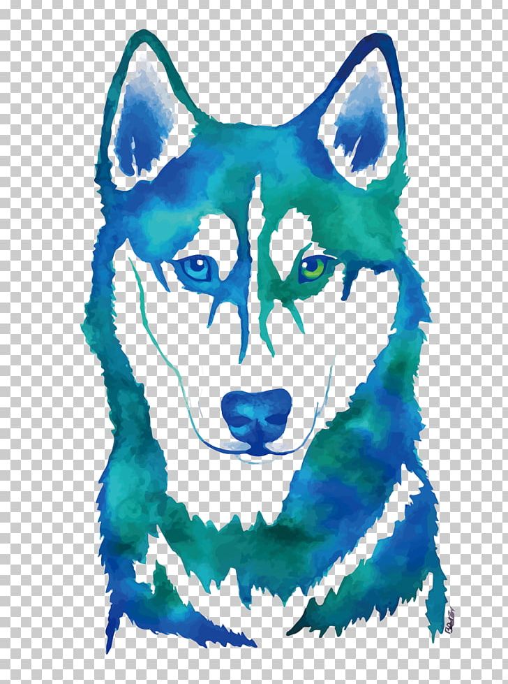 Siberian Husky Watercolor Painting Canidae PNG, Clipart, Animal, Animals, Blue, Carnivoran, Cartoon Free PNG Download