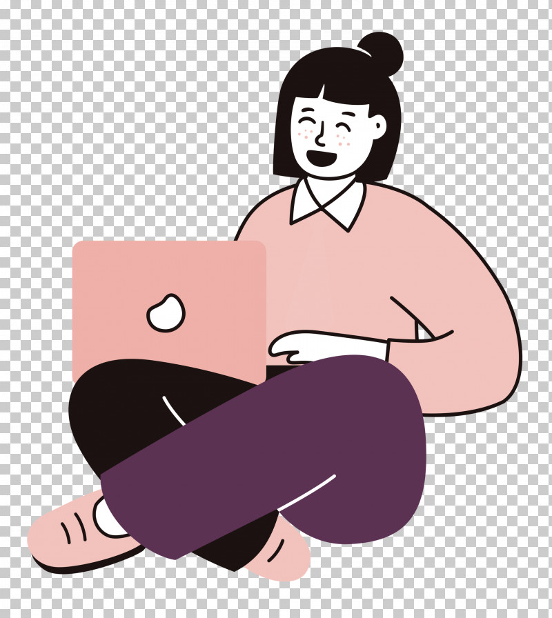 Sitting On Floor Sitting Woman PNG, Clipart, Cartoon, Character, Girl, Lady, Pink Free PNG Download