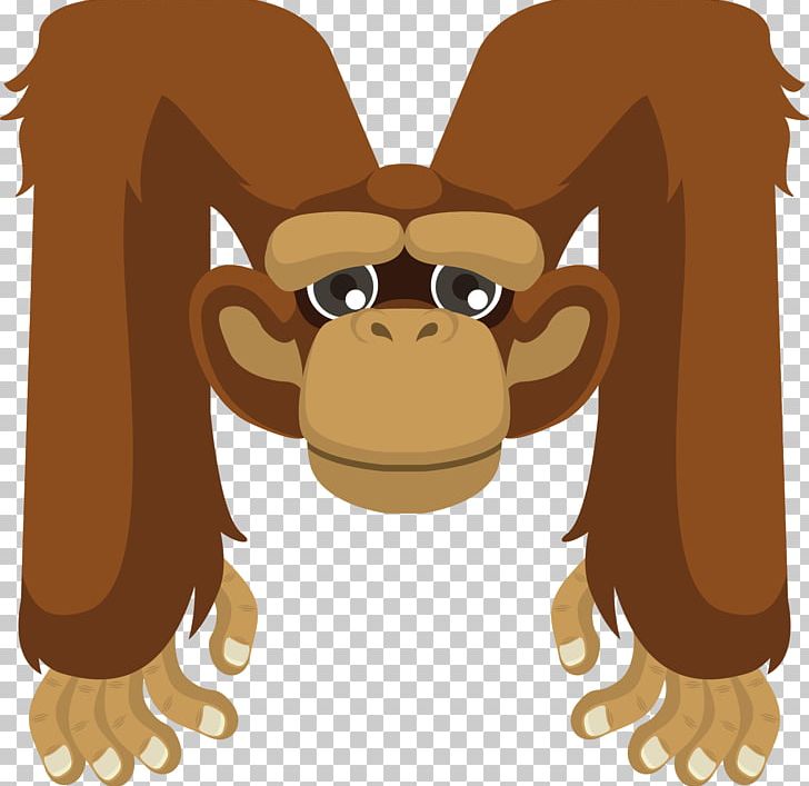 Monkey Orangutan Gorilla Ape PNG, Clipart, Alphabet, Alphabet Letters, Animal, Animals, Carnivoran Free PNG Download