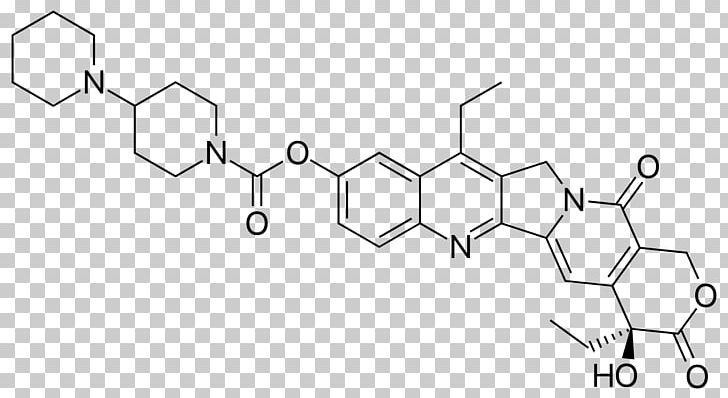 Irinotecan Hydrochloride Type I Topoisomerase Camptothecin Topoisomerase Inhibitor PNG, Clipart, Angle, Area, Auto Part, Black And White, Camptothecin Free PNG Download