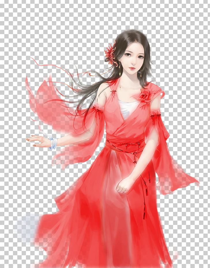 Art Painting Nine-tailed Fox Bijin PNG, Clipart, Beauty, Bijin, Brown Hair, Cocktail Dress, Costume Free PNG Download
