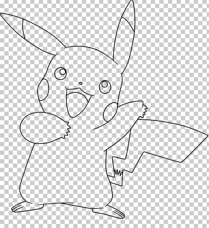 Coloring Book Domestic Rabbit Pikachu Drawing Pokémon PNG, Clipart, Angle, Area, Art, Artwork, Cartoon Free PNG Download