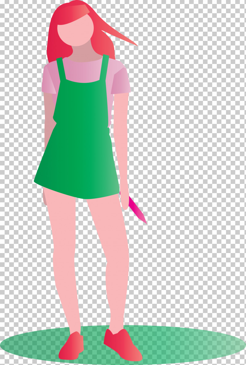 Fashion Girl PNG, Clipart, Costume, Fashion Girl, Green, Standing, Style Free PNG Download