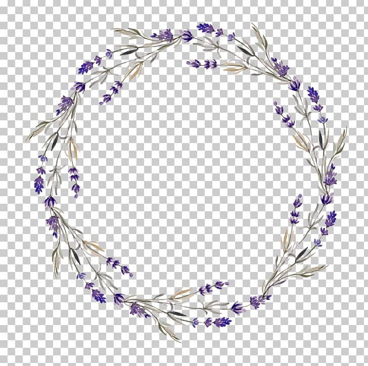 Lavender Flower Wreath PNG, Clipart, Body Jewelry, Branch, Clip Art, Color, Drawing Free PNG Download