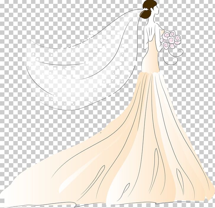 Bride Contemporary Western Wedding Dress PNG, Clipart, Animation, Beige, Brides, Clothing, Decorative Patterns Free PNG Download