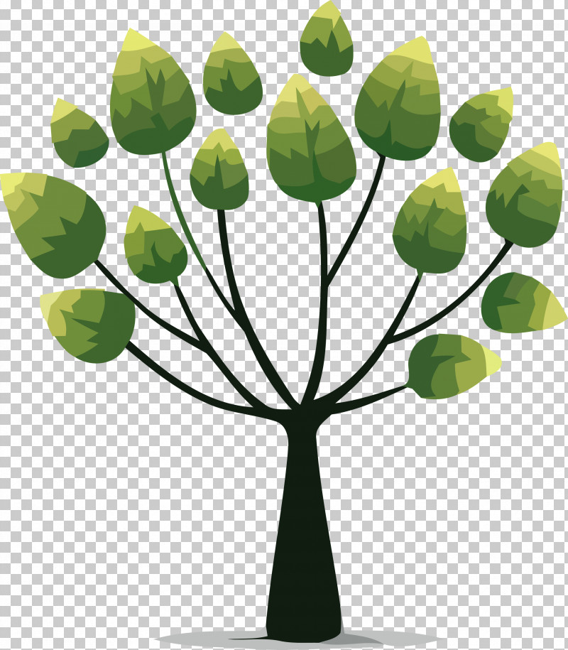 Leaf Green Plant Tree Flower PNG, Clipart, Abstract Tree, Branch, Cartoon Tree, Flower, Green Free PNG Download