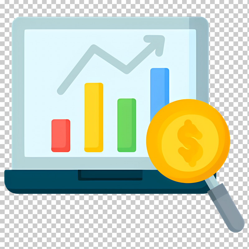 Investment Research - Graph And Dollar Sign On Laptop Icon PNG