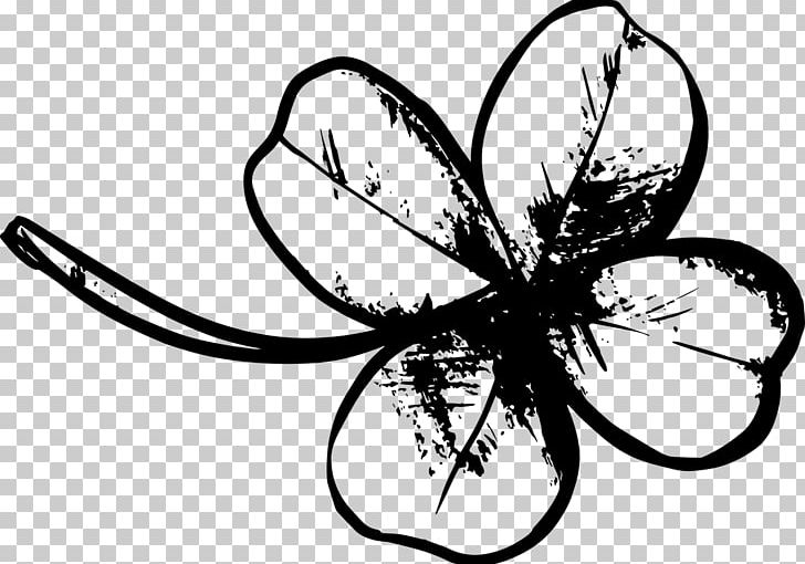 Four-leaf Clover Drawing PNG, Clipart, Artwork, Black And White, Branch, Butterfly, Circle Free PNG Download