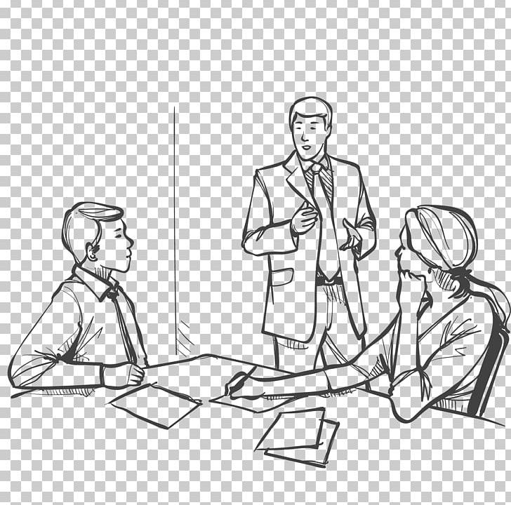 Meeting Business Drawing Illustration PNG, Clipart, Arm, Business Card, Business Man, Business Vector, Business Woman Free PNG Download