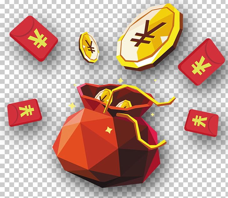 Vector set of Chinese New Year money clipart. Simple Chinese red envelope,  gold ingot, ancient golden coin with hole, money bag flat vector  illustration cartoon drawing. Chinese text means Good Luck 14433822