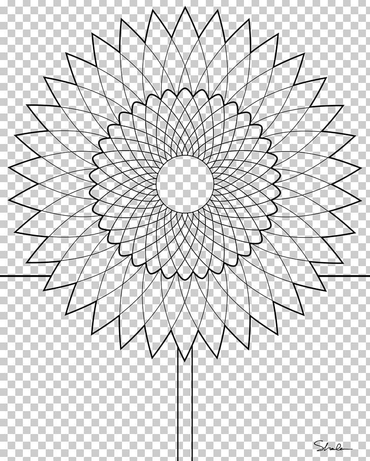 Drawing Black And White Flowerpot PNG, Clipart, Area, Black And White, Circle, Coloring Book, Common Sunflower Free PNG Download