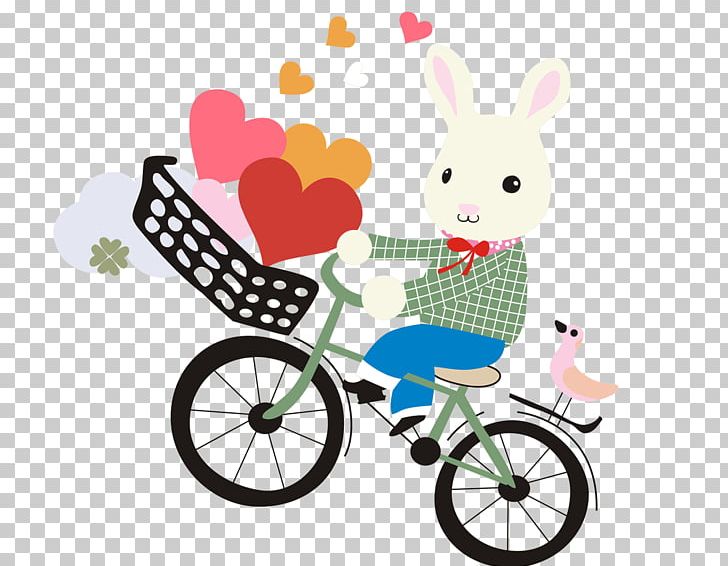 Easter Bunny Rabbit Cartoon PNG, Clipart, Adobe Illustrator, Animals, Bicycle, Bicycle Accessory, Bunnies Free PNG Download