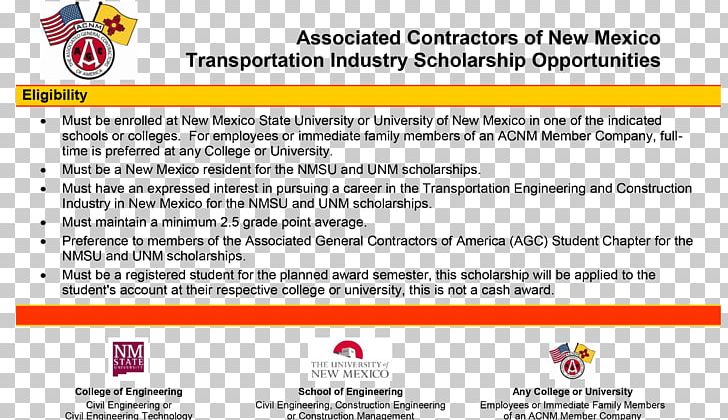 Scholarship Civil Engineering New Mexico State University Web Page Associated Contractors PNG, Clipart, American College Of Nurse Midwives, Area, Brand, Civil Engineering, College Free PNG Download