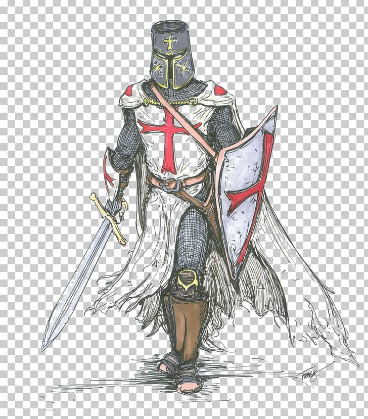 Crusades Middle Ages Kingdom Of Jerusalem Knights Templar PNG, Clipart, Cold Weapon, Costume Design, Deus Vult, Drawing, Fantasy Free PNG Download