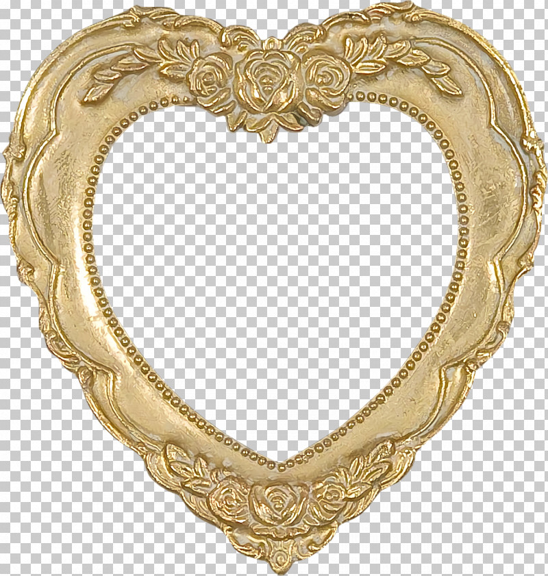 Gold Heart Valentines Day PNG, Clipart, Beige, Gold Heart, Heart, Metal, Mirror Free PNG Download