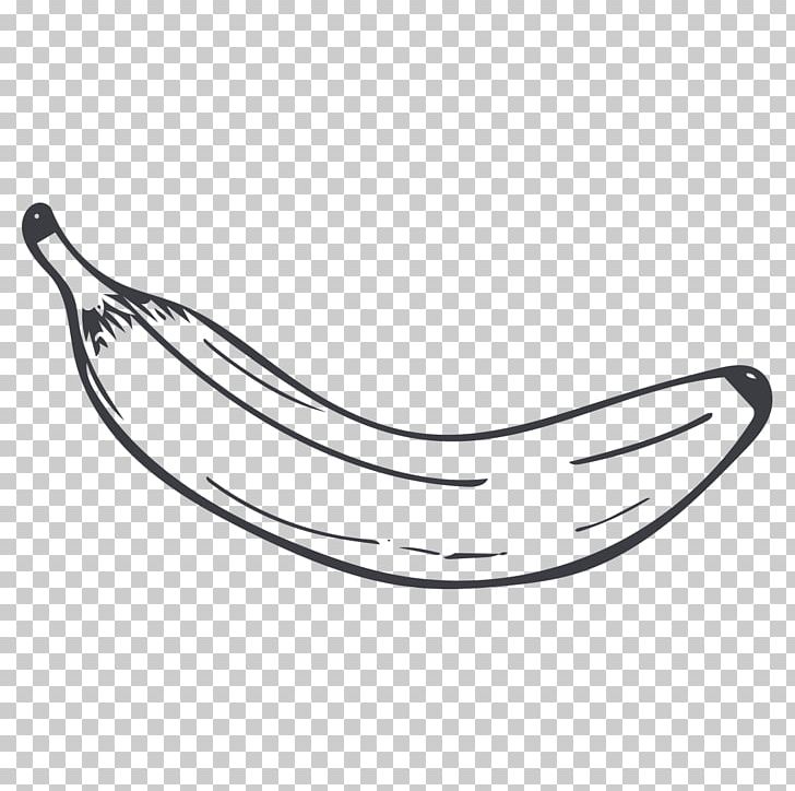 Black And White Fruit Banana PNG, Clipart, Abstract Lines, Angle, Art, Auglis, Banan Free PNG Download
