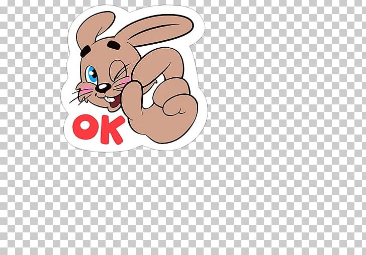 Rabbit Telegram Sticker Easter Bunny PNG, Clipart, Animals, Carnivoran, Cartoon, Dog, Dog Like Mammal Free PNG Download