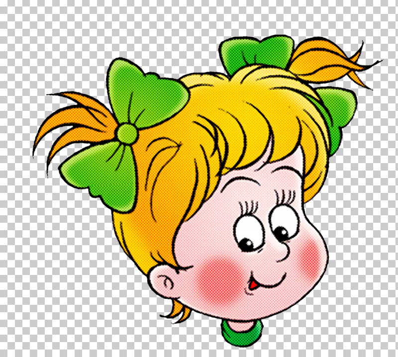 Cartoon Green Yellow Cheek Line PNG, Clipart, Cartoon, Cartoon Girl, Cheek, Green, Line Free PNG Download