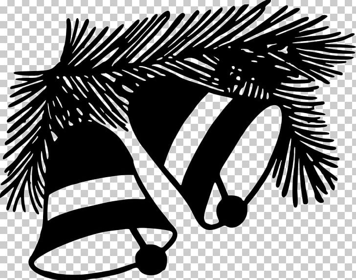 Black And White Christmas Jingle Bell PNG, Clipart, Bell, Black And White, Christmas, Drawing, Flowering Plant Free PNG Download