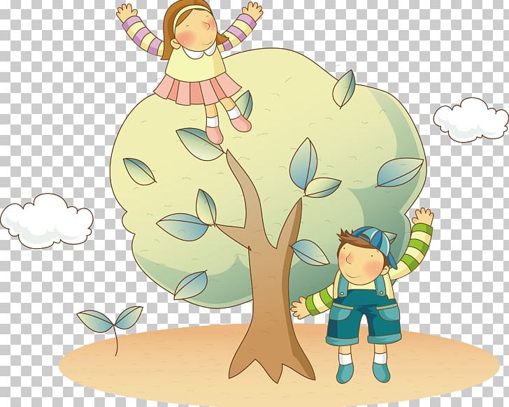 Euclidean Vecteur Child PNG, Clipart, Cartoon, Cartoon Trees, Encapsulated Postscript, Fictional Character, Handpainted Trees Free PNG Download