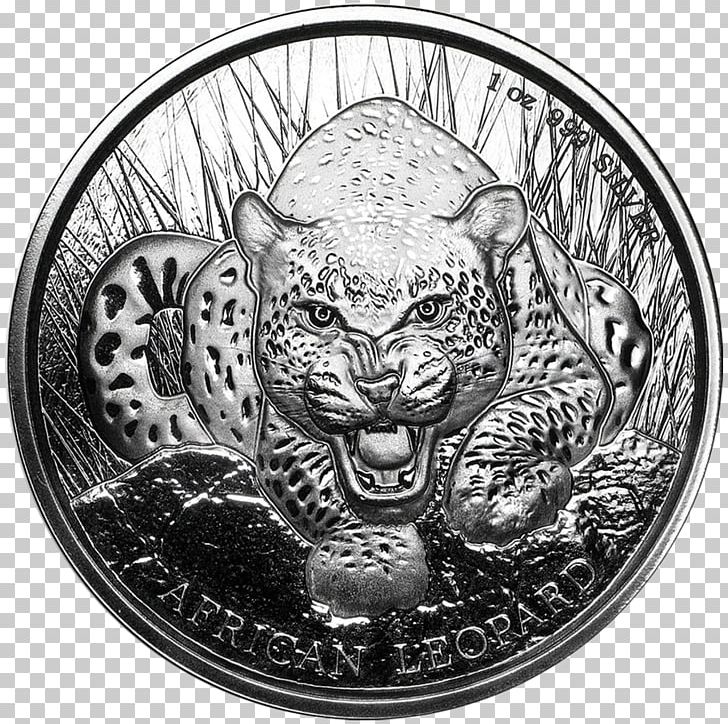 Ghana Silver Coin Silver Coin African Leopard PNG, Clipart, Africa, African Leopard, Apmex, Big Cats, Black And White Free PNG Download