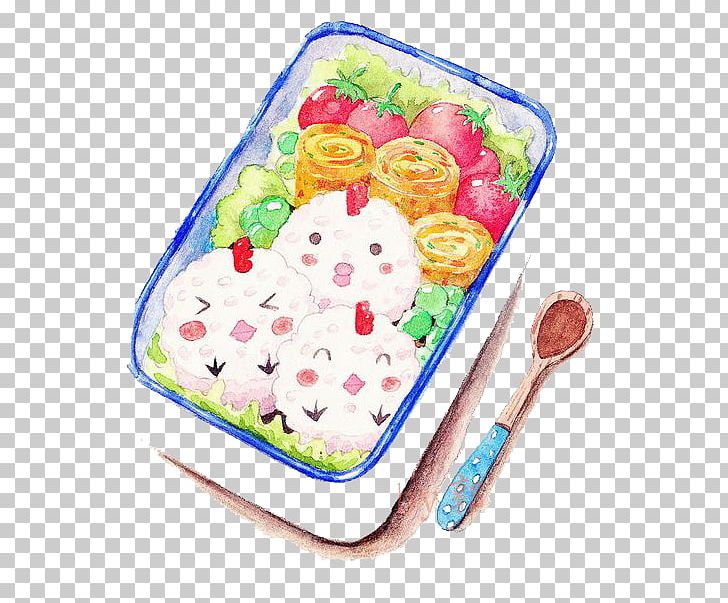 Gimbap Korean Cuisine Onigiri Japanese Cuisine Rice Cake PNG, Clipart, Bento, Cartoon, Color, Color Pencil, Color Powder Free PNG Download