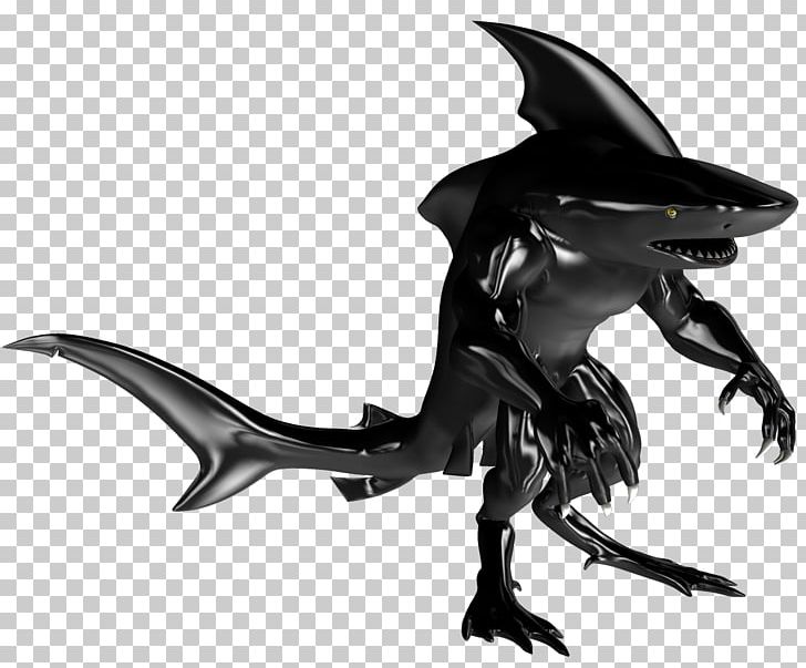 Great White Shark Demon Megalodon Scooby-Doo PNG, Clipart, Animals, Apristurus, Black And White, Catshark, Demon Free PNG Download