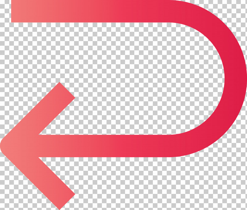 Gradient Red U-shaped Left Arrow PNG, Clipart, Arrow, Line, Logo, Material Property, Pink Free PNG Download