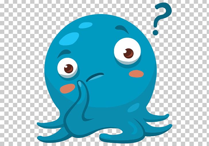 Octopus Sticker Telegram PNG, Clipart, Amphibian, Artwork, Beak, Blue, Cephalopod Free PNG Download