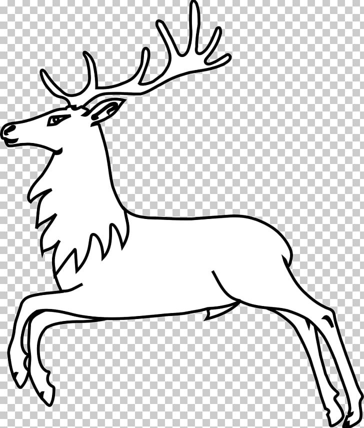 Deer Heraldry Figura PNG, Clipart, Animals, Antler, Art, Black And White, Coloring Book Free PNG Download