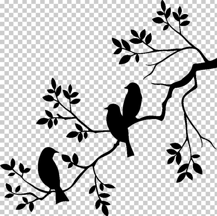 Wall Decal Sticker Branch PNG, Clipart, Artwork, Beak, Bird, Bird On Wire, Black And White Free PNG Download