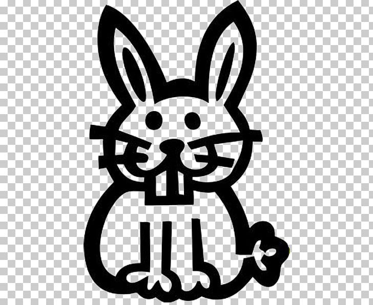 European Rabbit Sticker Drawing White Rabbit PNG, Clipart, Adhesive, Animals, Black, Black And White, Color Free PNG Download
