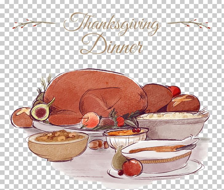 Turkey Thanksgiving Dinner Party PNG, Clipart, Autumn, Autumn Leaves, Cartoon, Christmas Dinner, Cuisine Free PNG Download