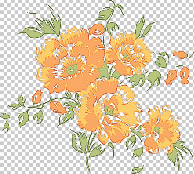 Floral Design PNG, Clipart, Cut Flowers, Drawing Flower, English Marigold, Floral Design, Floral Drawing Free PNG Download