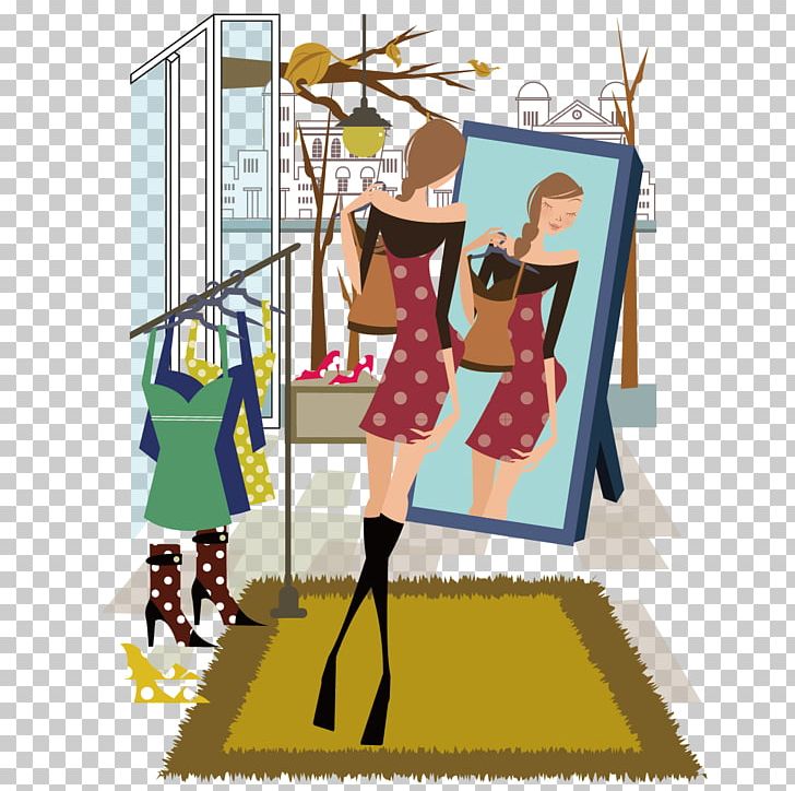Cartoon Mirror Illustration PNG, Clipart, Art, Bedroom Interior, Business Woman, Carpet, Cdr Free PNG Download