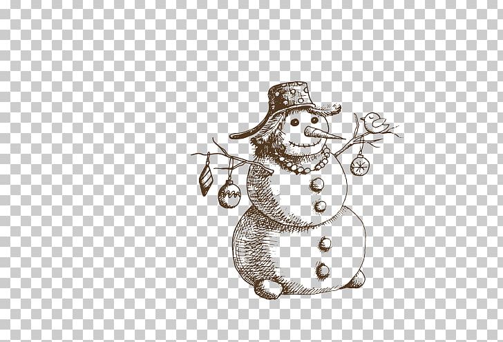 Snowman Christmas Drawing PNG, Clipart, Art, Black And White, Branches, Cartoon Snowman, Christ Free PNG Download