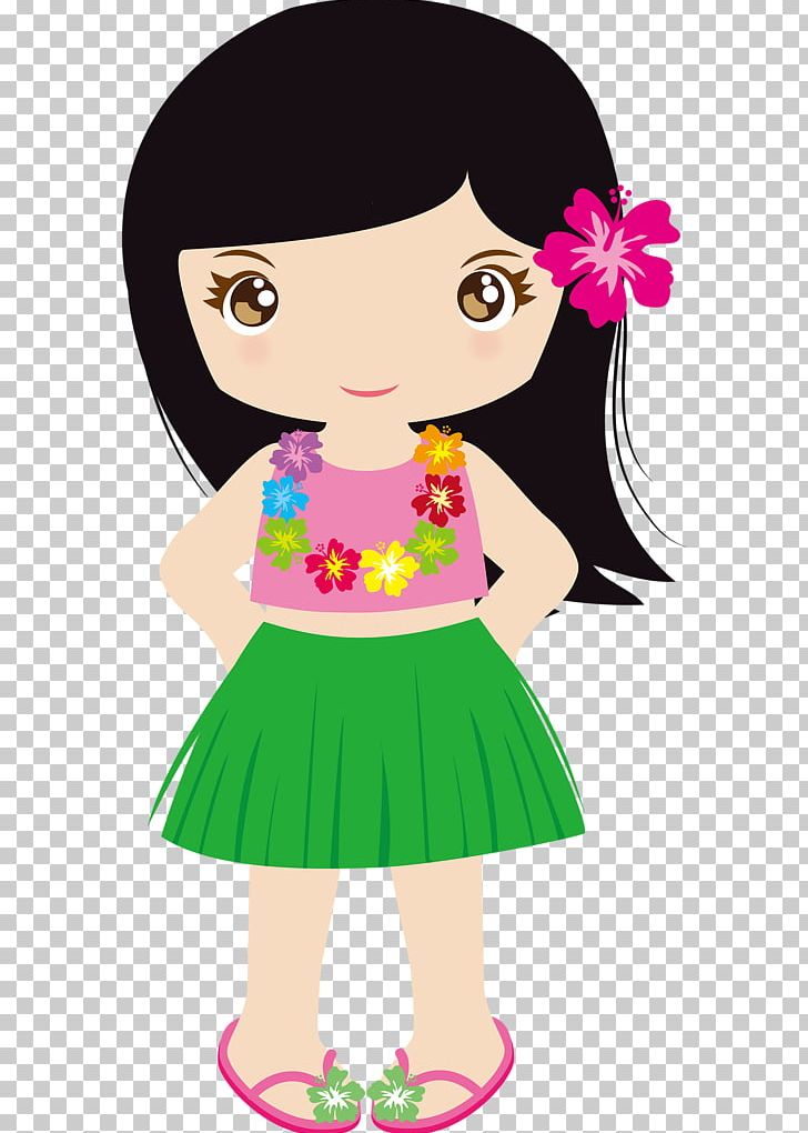Hawaiian Luau Drawing Aloha PNG, Clipart, Art, Beauty, Black Hair, Brown Hair, Cartoon Free PNG Download