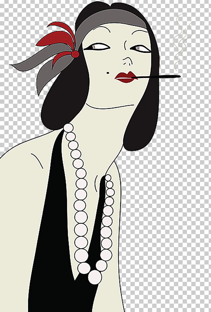 1920s 1930s Vintage Clothing Flapper Fashion PNG, Clipart, Black Hair, Cartoon, Face, Fashion Illustration, Fictional Character Free PNG Download