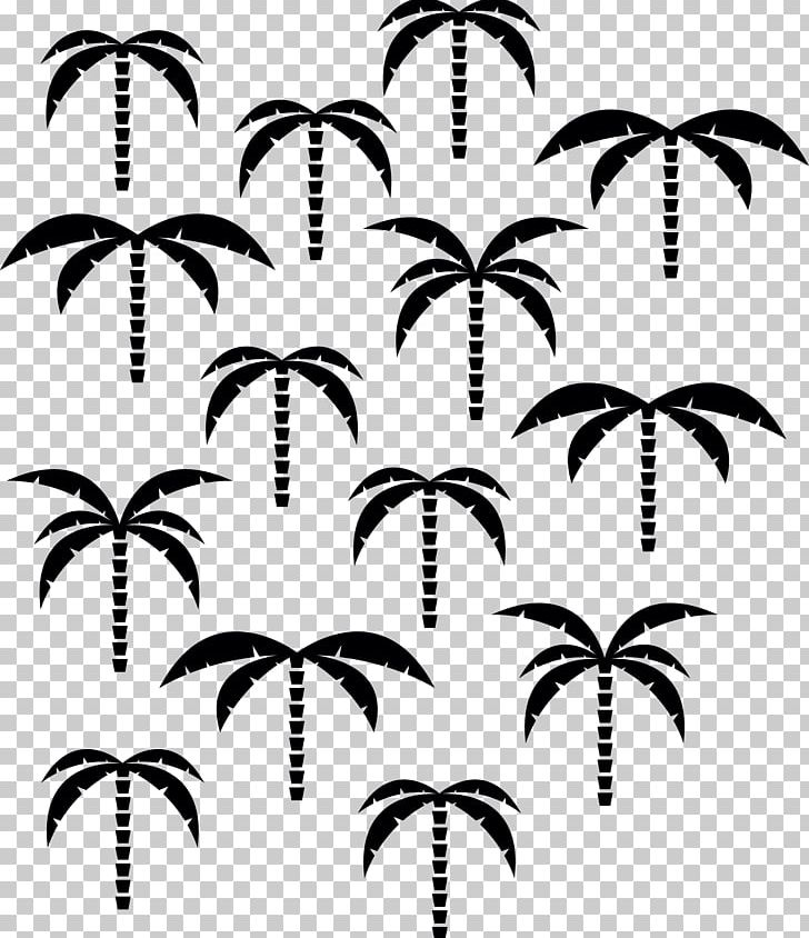 Coconut Black And White Pattern PNG, Clipart, Art, Artworks, Branch, Coconut Tree, Coconut Tree Decoration Free PNG Download